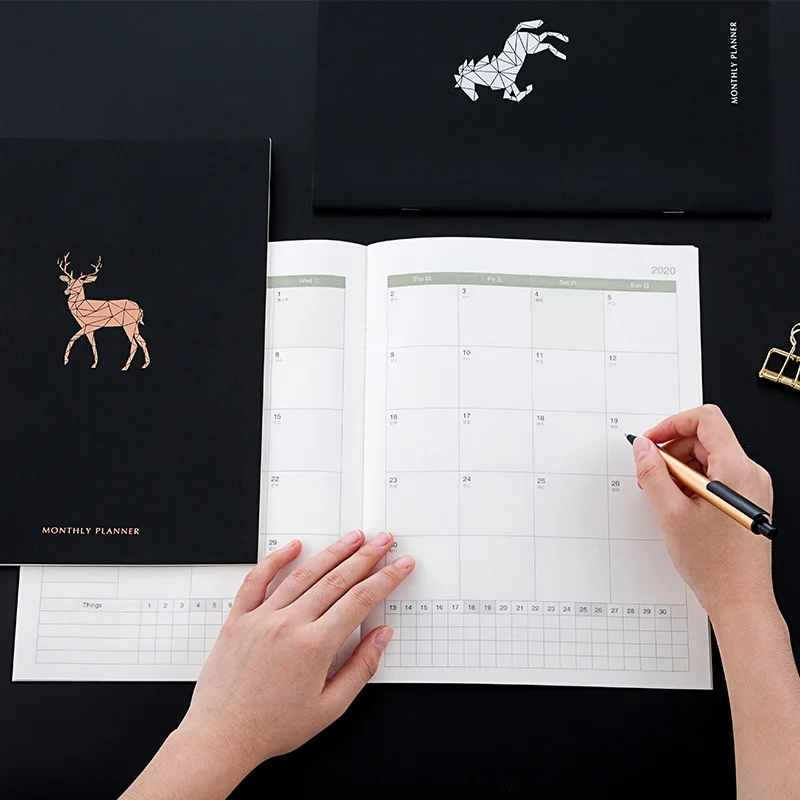 Planner 2020 Agenda A4 Annual Organizer Diary Saddle Notebook Weekly Monthly Plan Schedule Journal School Handbook Stationery |