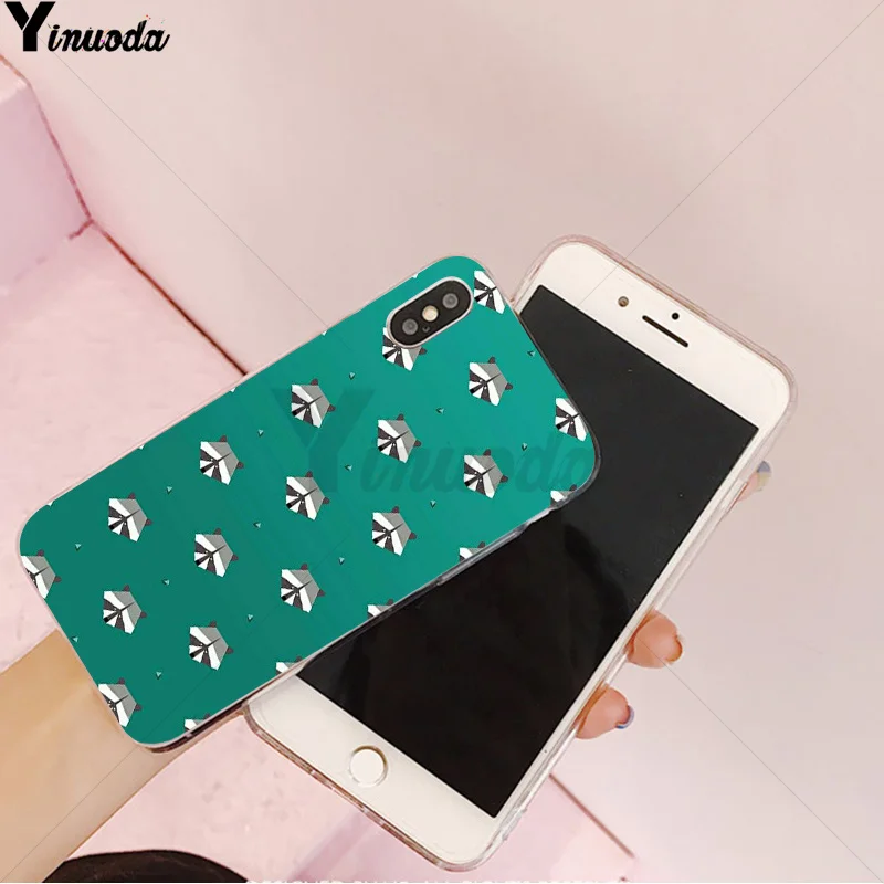 Yinuoda животное енот арт шаблон ТПУ мягкий чехол для мобильного телефона Apple iPhone 8 7 6
