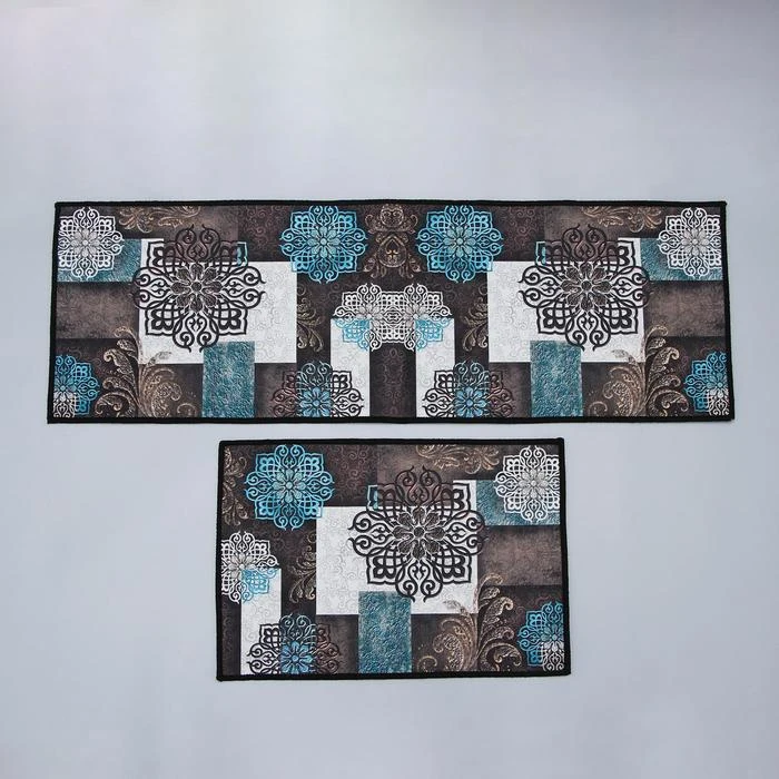 Set of mats for bath and toilet Dolyan Tsveta 2 pcs: 40 × 60 45 120 cm home the bathroom kitchen Products Household Merchandises Garden | Дом и