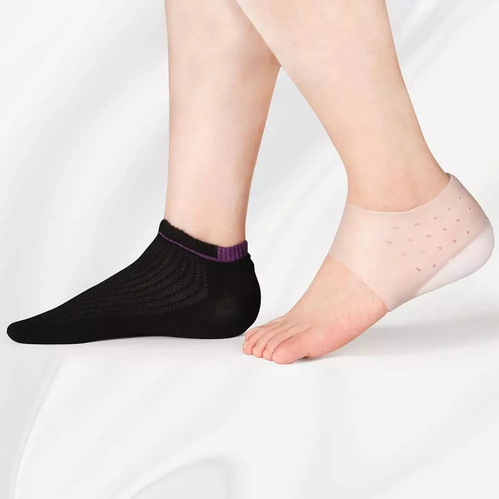 Invisible Height Increases Insole Women Men's Heel Pad Silicone Neutral Orthopedic Foot Massage Elastic Breathable Firm Insole