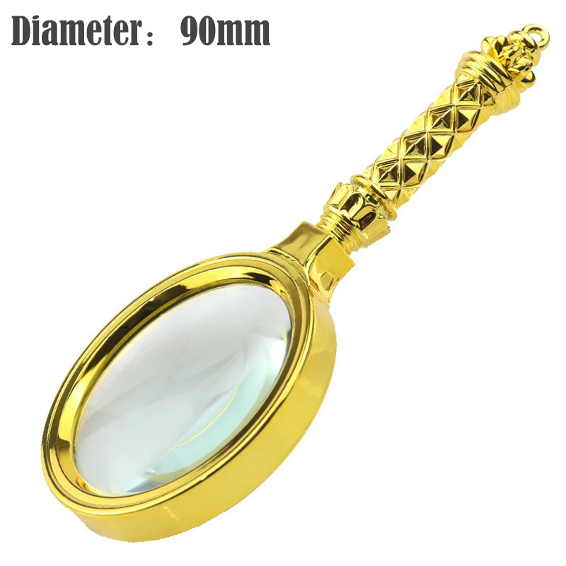 60/70/80/90mm HD Gold-plated Vintage Flower Handle Magnifier Glasses Handheld Reading Eye Loupe Glass Jewelry | Инструменты