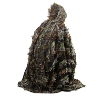 lifelike 3d leaves camouflage poncho cloak stealth suits outdoor woodland cs game clothing for hunting shooting