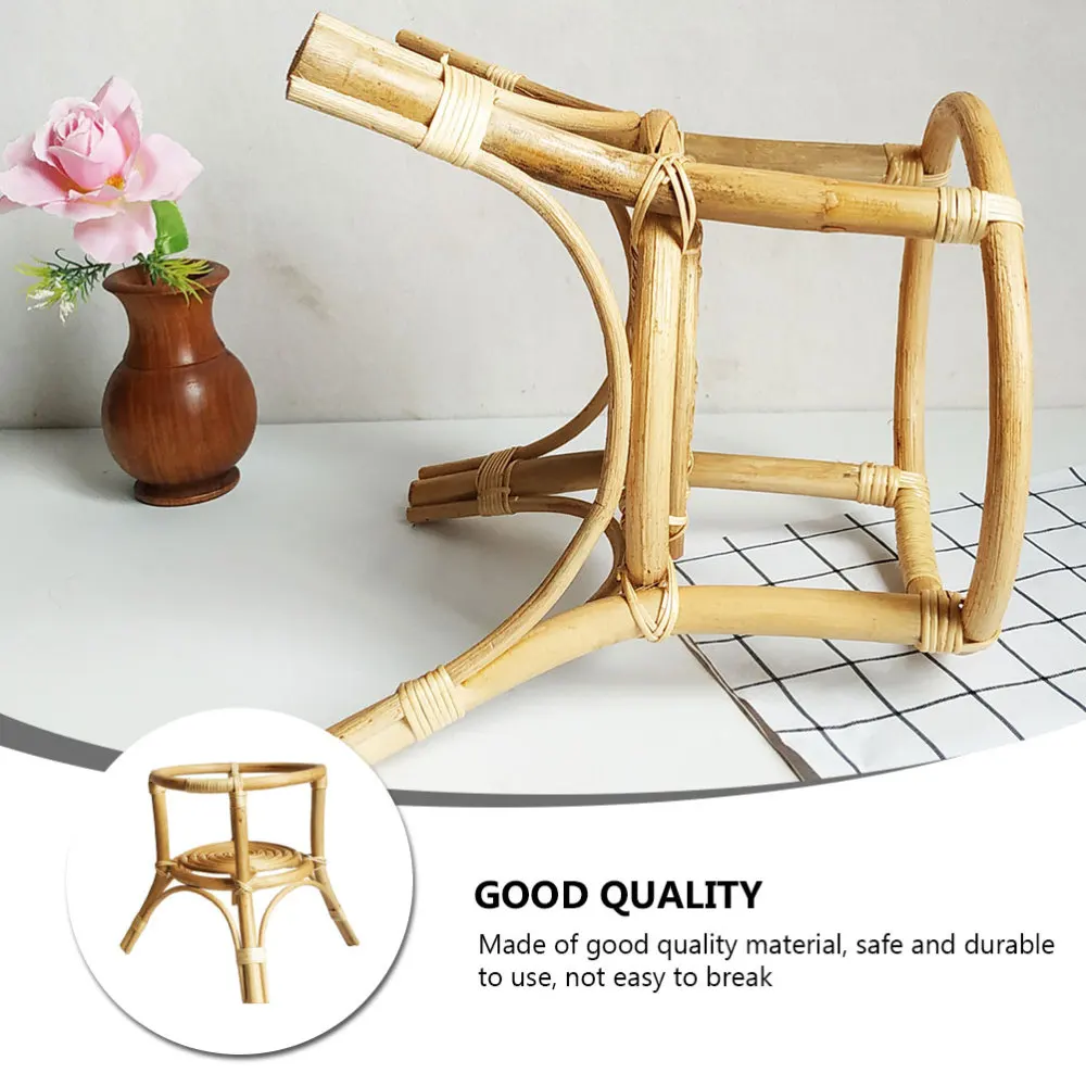 

1pc Rattan Craft Plant Pot Display Rack Indoor Plant Pot Rack Flowerpot Stand