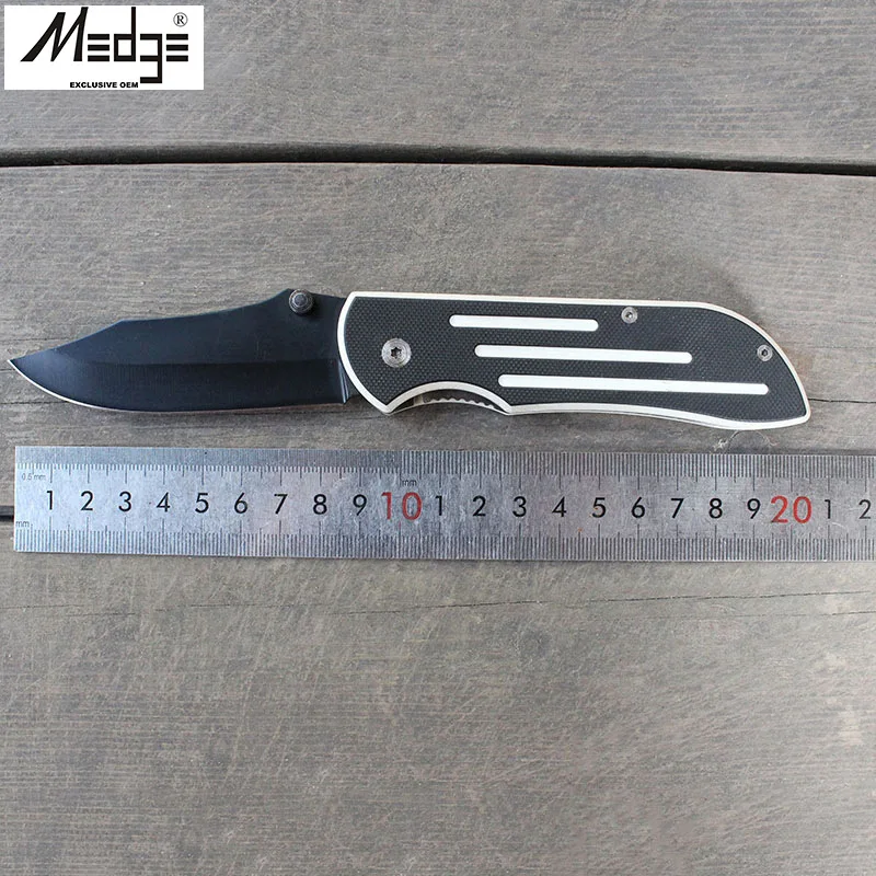 

6475FT-BJ black and white double color G10 handle portable outdoor stainless steel folding knifehello knife knife tactical