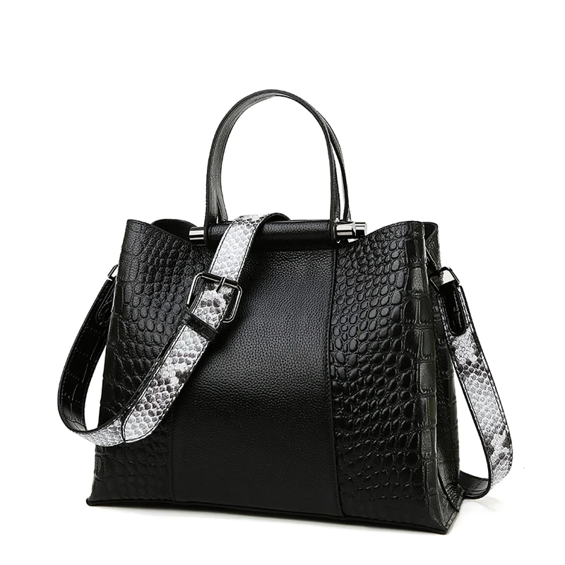 Женская кожаная сумка через плечо черная Повседневная 2019 | Багаж и сумки