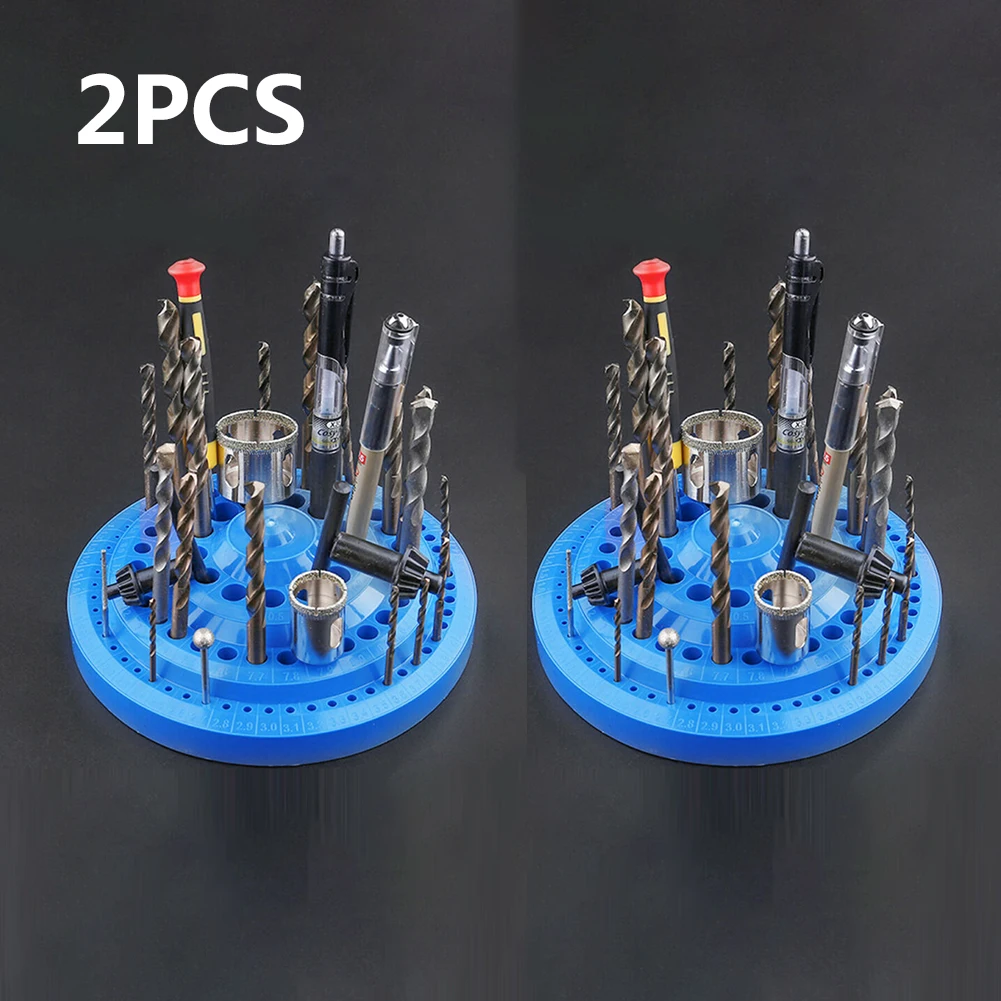 

100Holes Drill Bit Storage Case Round Shape Organizer Stand Convenient