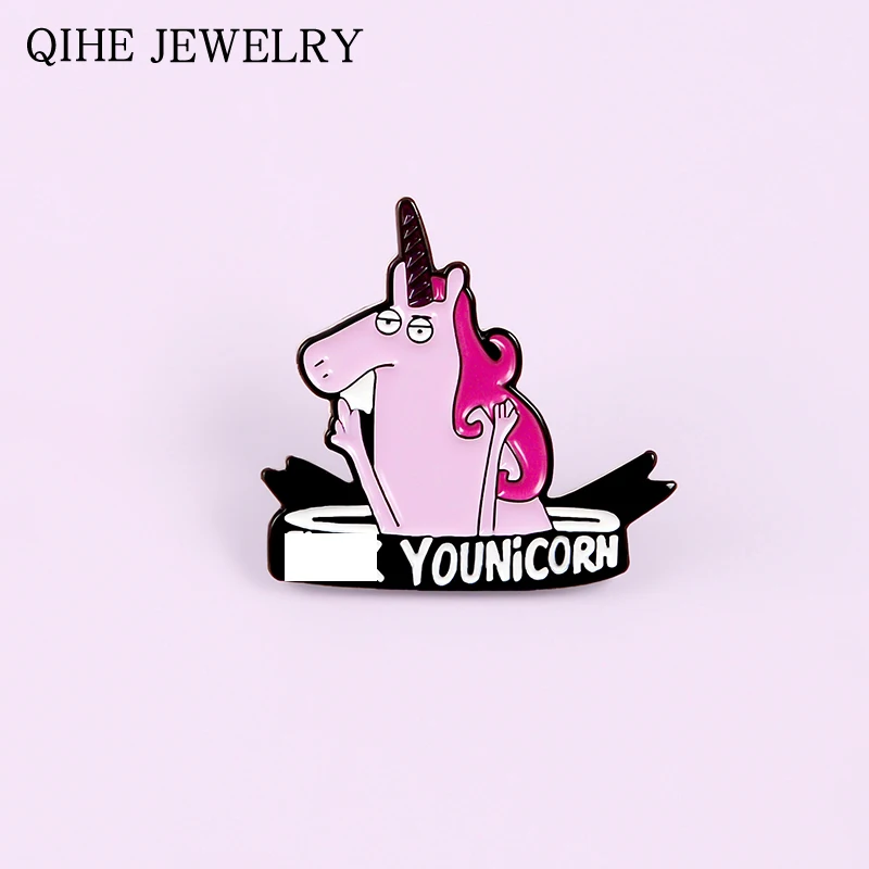 Эмалированная заколка в виде розовой лошади забавная брошь животного на лацкан