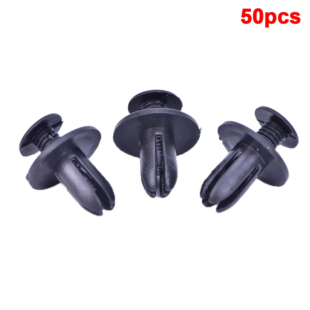 

50Pcs 8mm Auto Car Bumper Fender Retainer Push Black Plastic Fixed Clips Fasteners