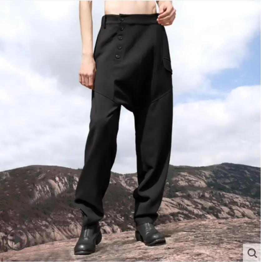 27-46 New 2022 Men's Clothing GD Hair Stylist Original Designer Low Crotch Cross Pants Harem Pants Plus Size Costumes