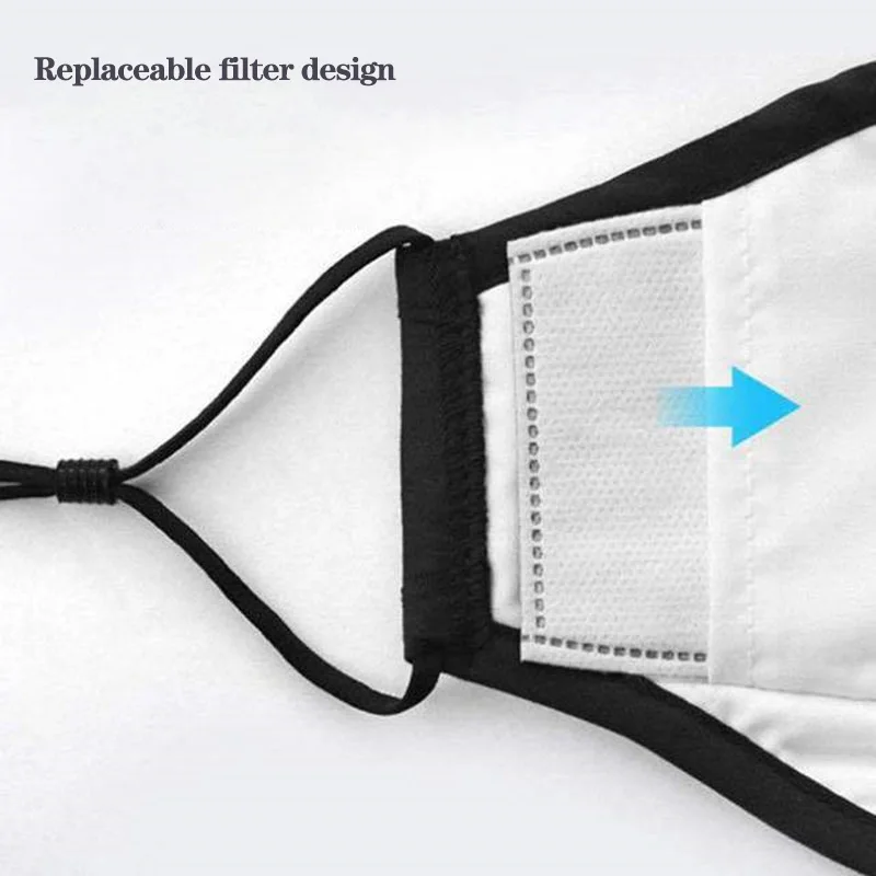 Спортивная маска для лица фильтр с активированным углем Пылезащитная