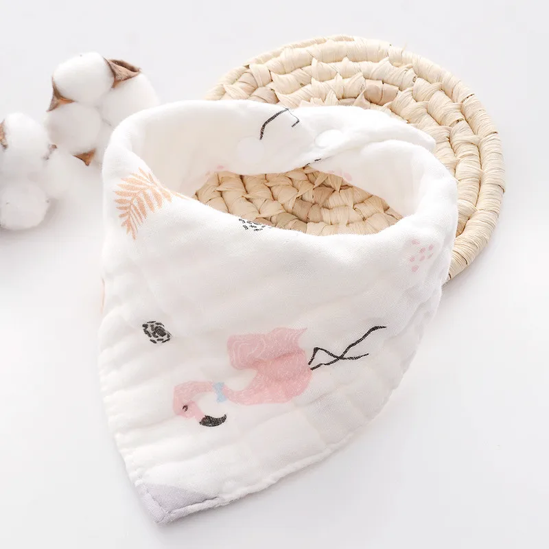 Треугольный хлопковый детский шарф муслиновый слюнявчик бандана нагрудник для