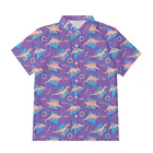 Мужская рубашка в стиле Харадзюку, с объемным изображением динозавра