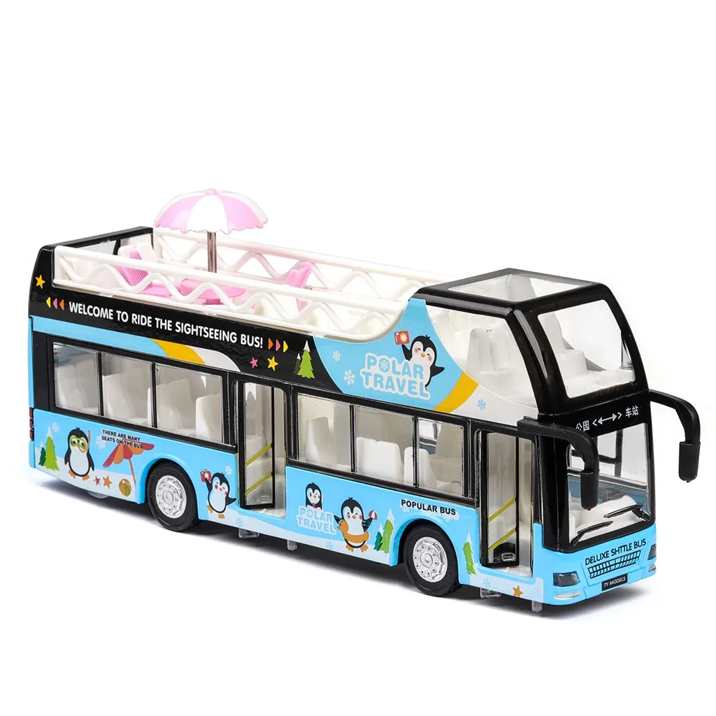 Модель игрушечного автобуса для путешествий двухслойный экскурсионный автобус R