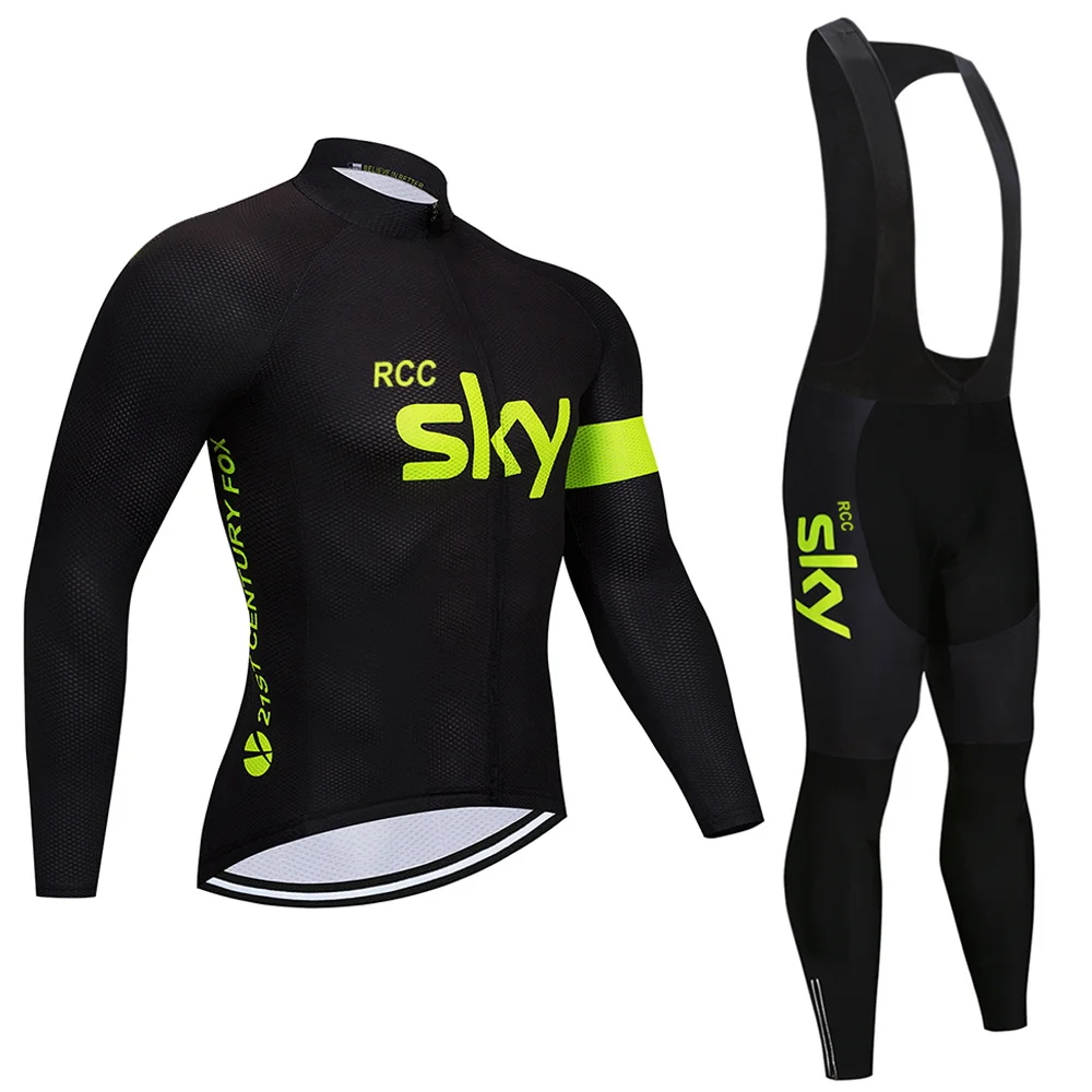 

RCC SKY long sleeve Cycling clothing Set bib pants ropa ciclismo bicycle clothing MTB bike long sleeve jersey Men's clothes