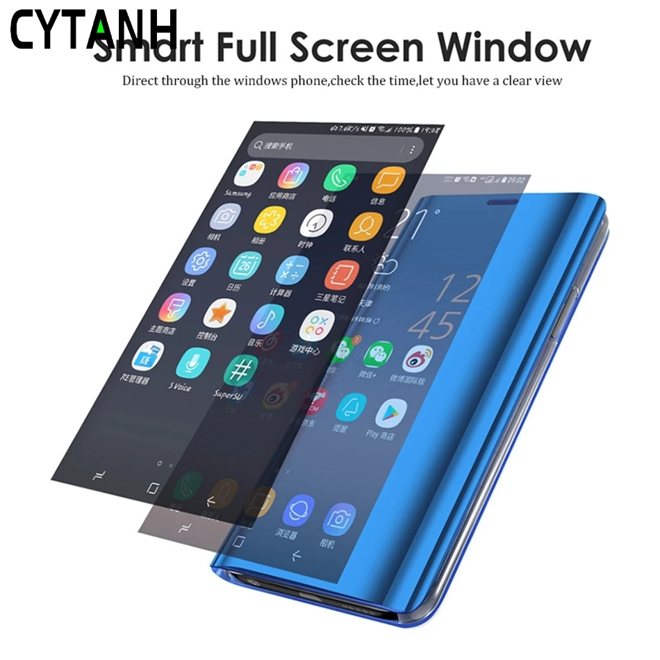 Smart mi rror флип чехол для Xiaomi Redmi Note 4X9 T Pro 9 8 SE A1 A2 S2 K20 Кожаный Чехол фотокамеры