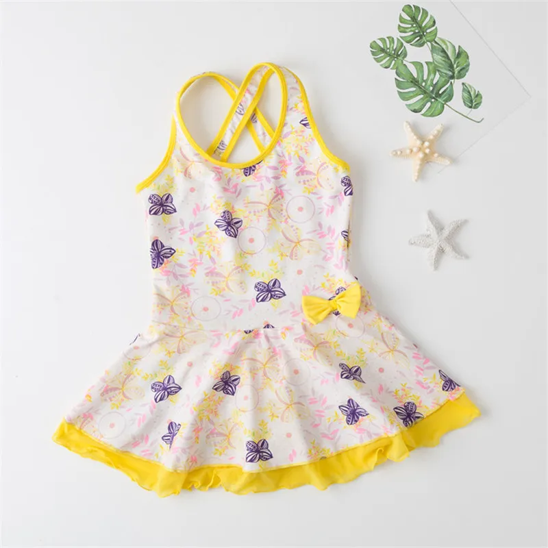 Женский слитный купальник для девочек-подростков купальный костюм с принтом