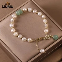 new cuff bracelet classic fashion natural stone pearl pendant bracelet for woman exquisite anniversary gift luxury jewelry gift