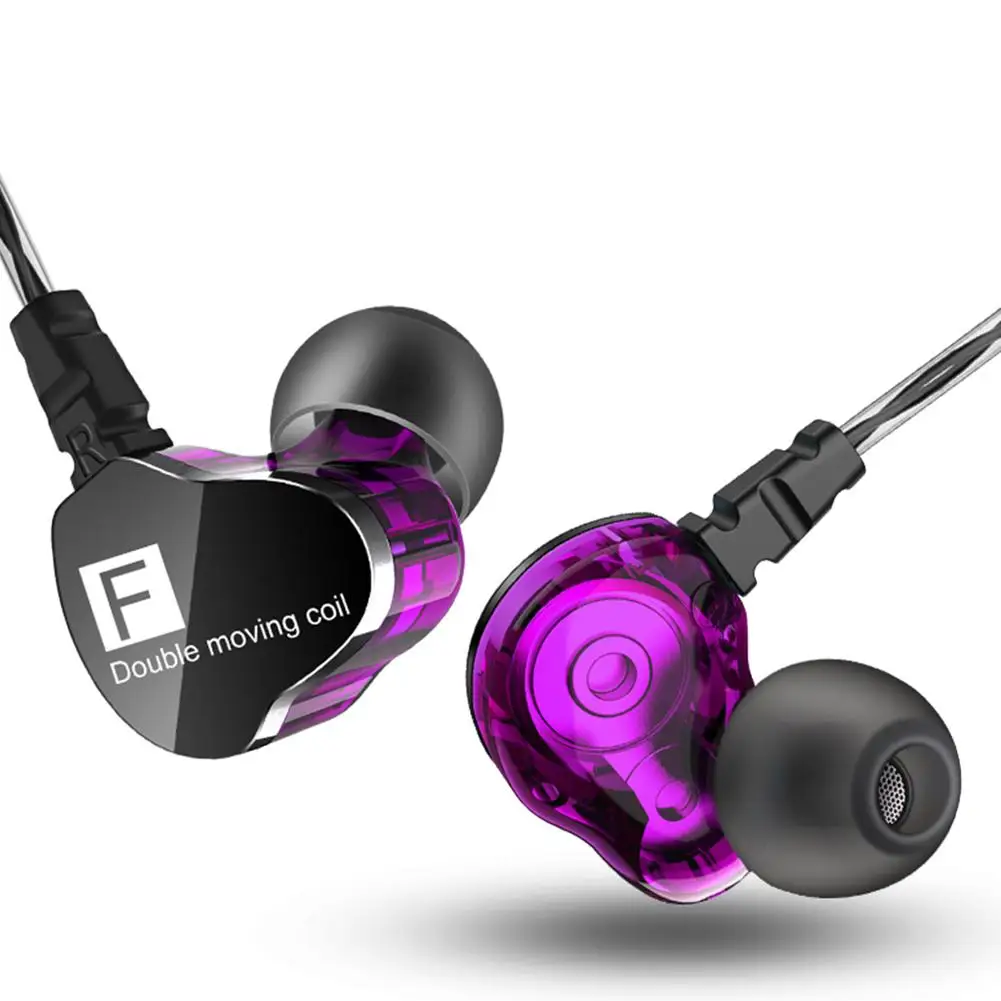 Наушники с двумя подвижными катушками HiFi проводные спортивные наушники