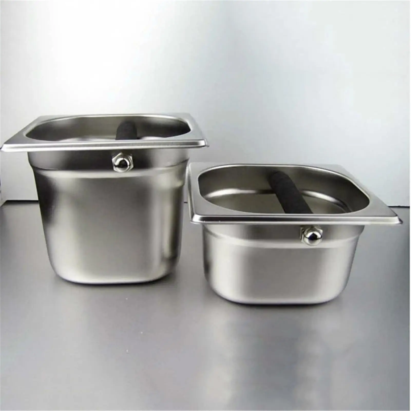 

Portable Stainless Steel Coffee Box Espresso Grounds Waste Bucket Container