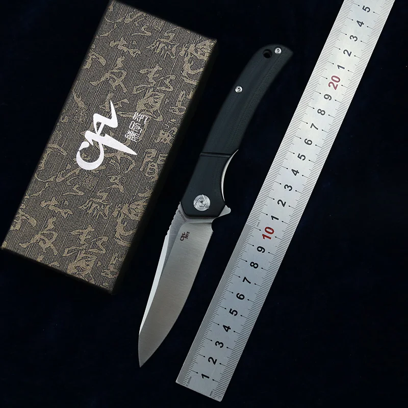 

CH3020 D2 steel G10 handle Ball bearing flipper Folding knife outdoor camping hunting pocket EDC tool fruit Knives