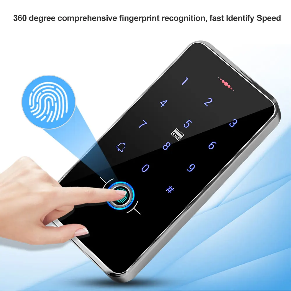 Outdoor IP68 Waterproof RFID Biometrics Fingerprint Access Control Keypad Touch Keyboard 13.56MHz Electronic Door Opener System |