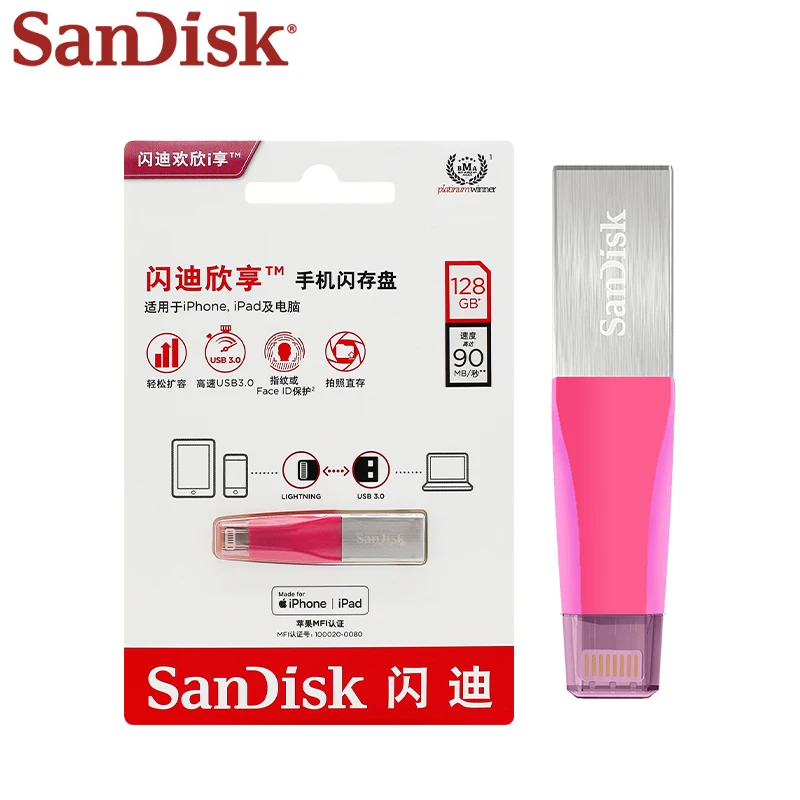 USB-флеш-накопитель SanDisk IXPAND металлический 100%/128 ГБ | Компьютеры и офис