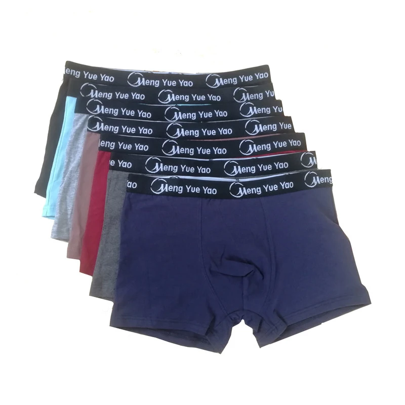Трусы боксеры мужские 4 шт./лот хлопковое нижнее белье дышащие однотонные удобные