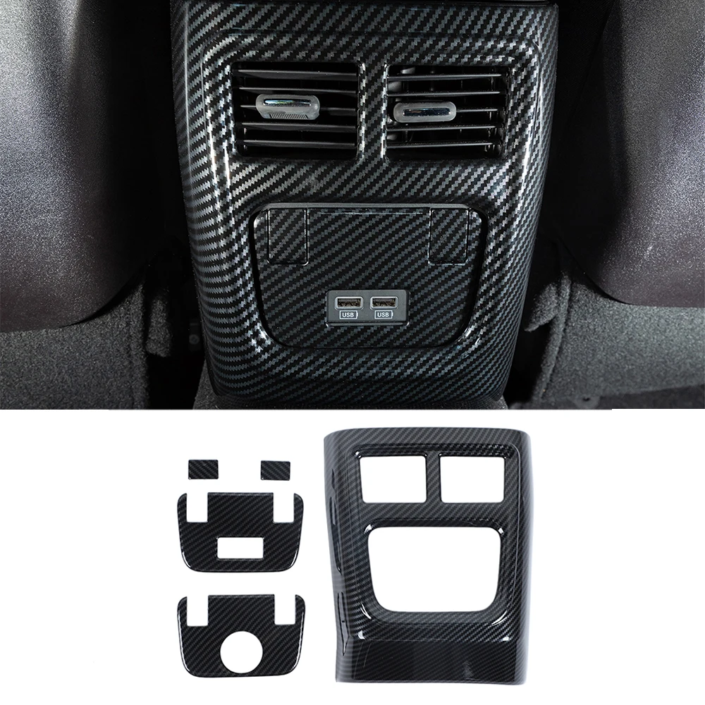 Car Rear Exhaust Air Outlet Panel Decoration Cover for Dodge Charger/Chrysler 300C 2011-2021 Interior Accessories Carbon Fiber