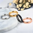 8 размеров 4 мм простой Универсальный полированный кольцо для женщин стекируемые пара ожереля из нержавеющей стали кольцо для свадьбы и Дня Святого Валентина, ювелирное изделие, подарок