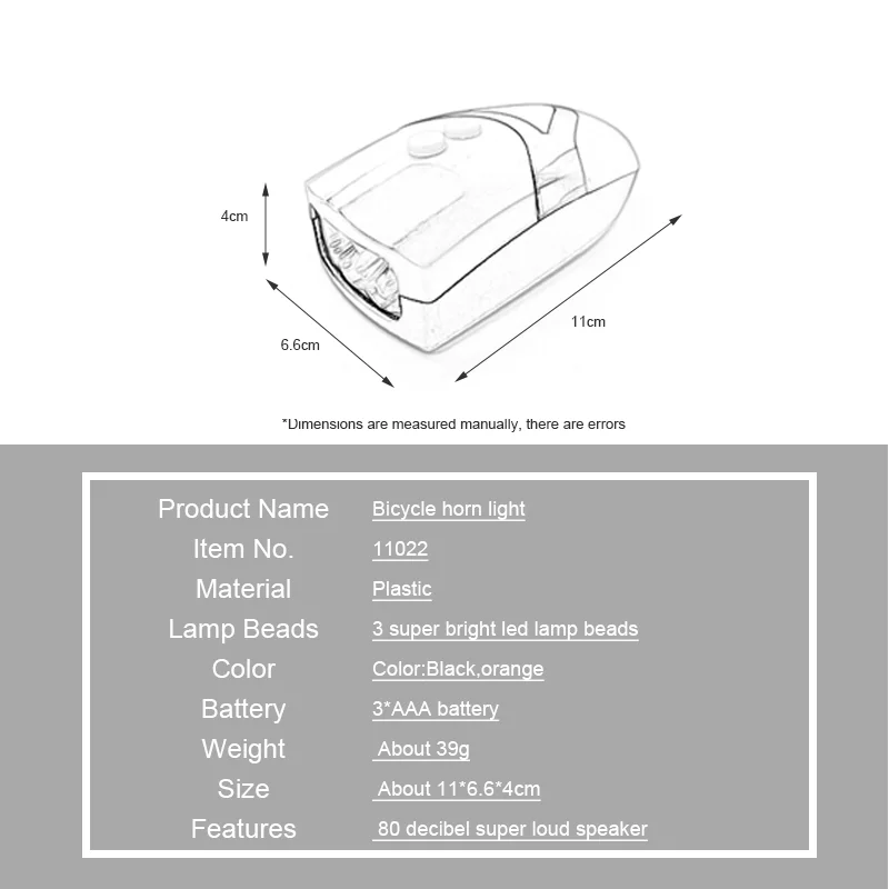 Цикл зоны 3 светодиодный дверной звонок велосипед яркий светильник рога кольцо
