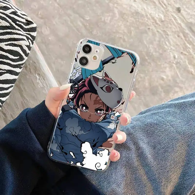 

Demon Slayer Nezuko Kimetsu No Yaiba Phone Case For iphone 12 11 8 7 6s 6 5 5s 5c se plus mini x xs xr pro max Transparent soft