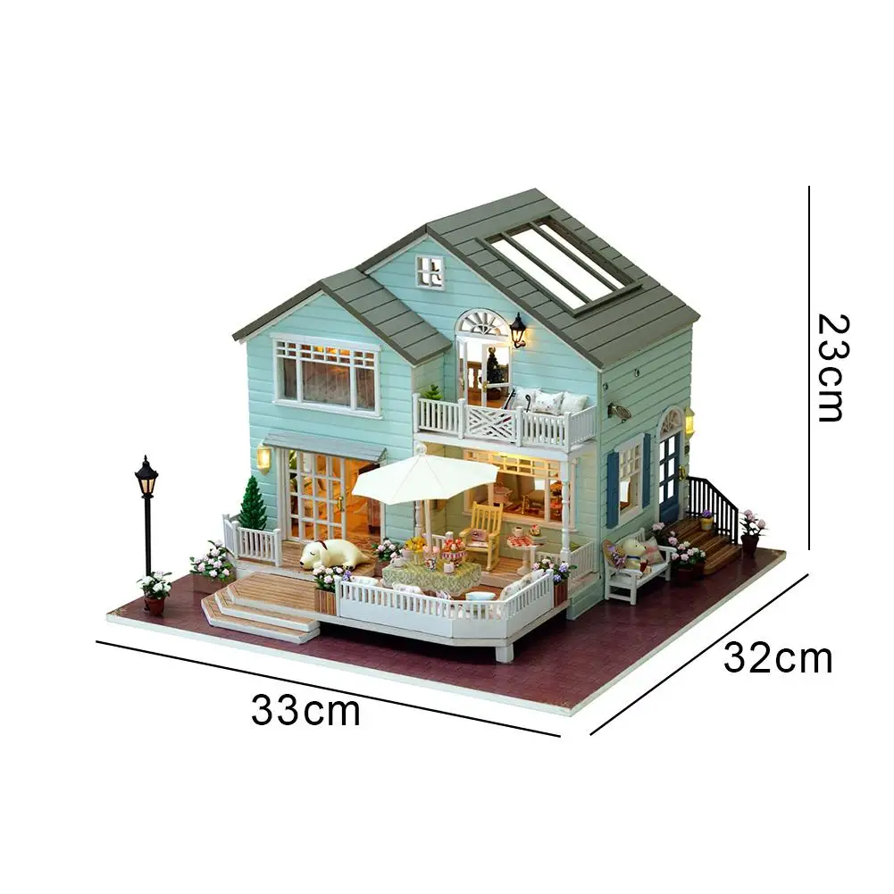 

DIY Doll House Wooden Doll Houses Miniature Dollhouse Furniture Kit Toys For Children Christmas Gift Queen's Town