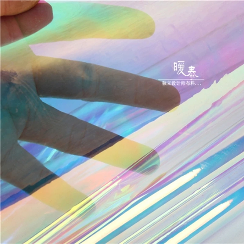 0 2 мм ТПУ ткань прозрачный радужный лазер ПВХ водонепроницаемый DIY дождевик мешки