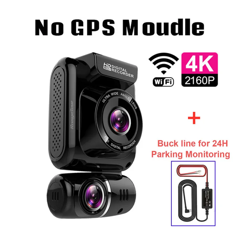 No GPS Moudle-BL Мини скрытый 4K 2160P Автомобильный видеорегистратор wifi gps регистратор Novatek 96663 чип sony IMX323 сенсор двойная камера видеорегистратор - Название цвета: No GPS Moudle-BL