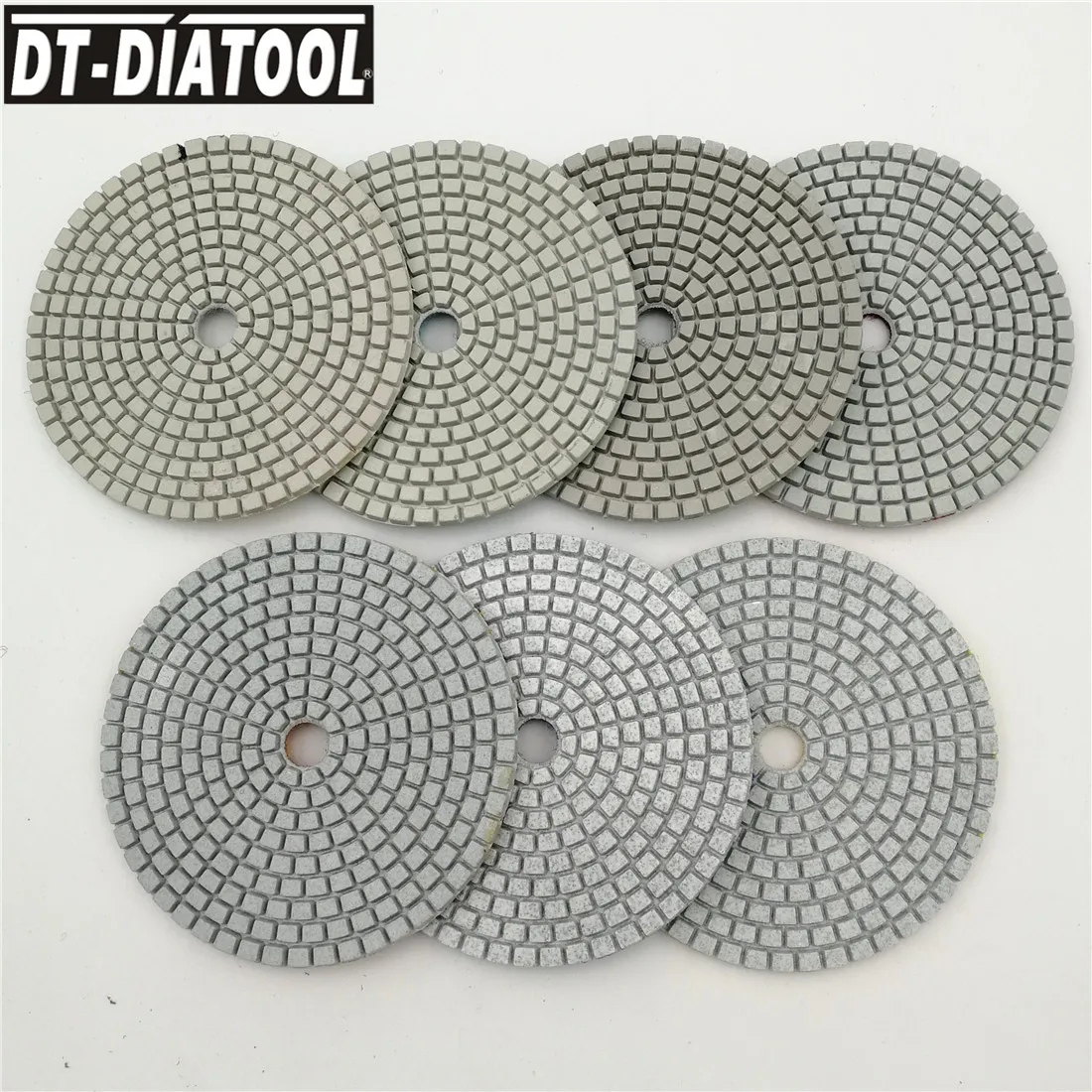 

DT-DIATOOL 7pcs/set 100mm/4" Diamond Wet or Dry Polishing Pads Resin Bond Sanding Discs For Granite Marble Artificial Stone