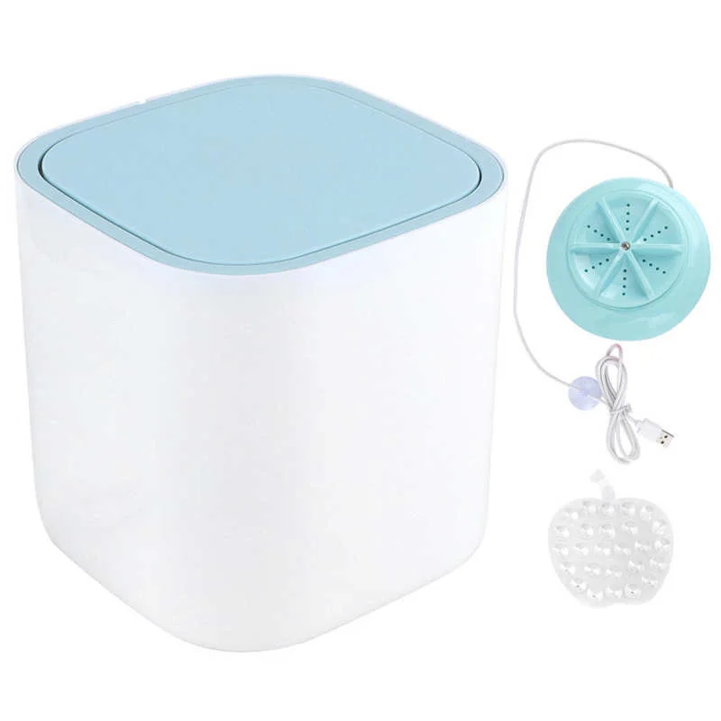 

Ultrasonic Washing Machine 3.8L Tabletop Washing Machine Portable Underwear Laundry Washer for Home Travel Blue Cloth wash