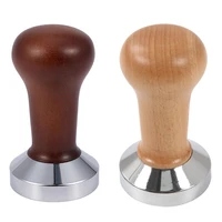 wsfs hot coffee tamper wooden handle barista espresso machine grinder 51mm for coffee and espresso powder hammer