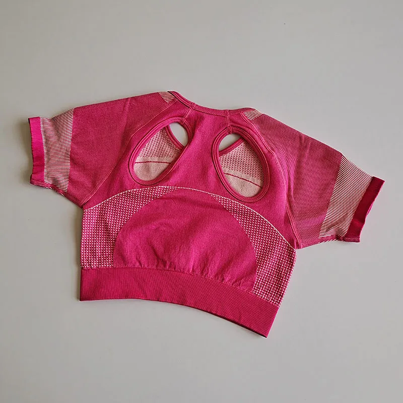 Бесшовный Бюстгальтер для йоги комплект женщин ткань отводящая влагу из 2