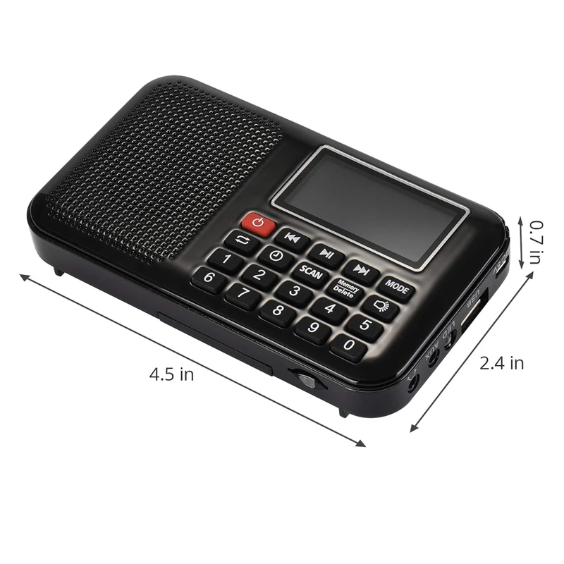 Портативный fm-карманный радио динамик музыкальный плеер с фонариком таймер сна