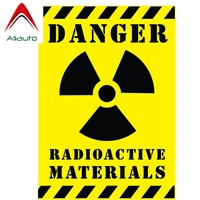 aliauto danger radioactive materials car sticker warning mark decal for peugeot fiat 500 abarth 500x 5000l panda 10cm14cm
