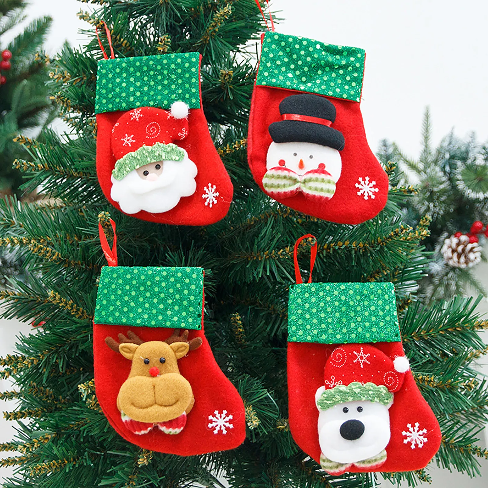 

christmas decoration Fashion Christmas Stocking Gift Bag Xmas Tree Decoration Holiday Gifts home decor navidad decoración