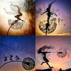 Сказочная страна чудес украшение сада Одуванчики металлический эльф силуэт орнамент для двора художественный Декор газон пейзаж скульптура украшение