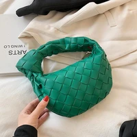 woven small tote bag 2021 summer new high quality soft pu leather womens designer handbag luxury brand hand bag phone purses