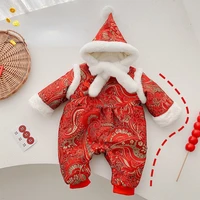 baby new year clothes red fleece rompers baby girl clothes winter newborn photography romper christmas outfit baby