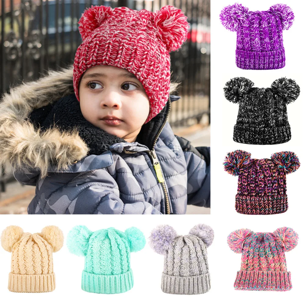 

1-8 Years Old Winter Autumn Knitted Beanie Hat for Boys Girls Warm Lovely Hats Children Toddler Kids Caps