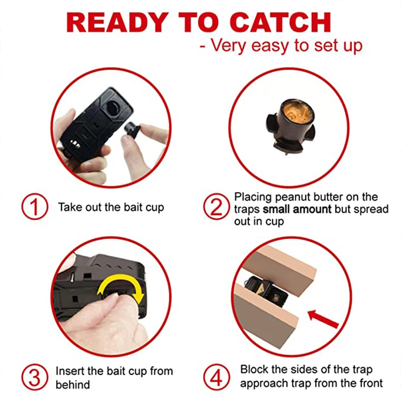 Электронные ловушки для мыши 2/4/6 шт. многоразовые ловли крыс ловушка приманка