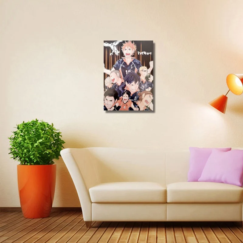 

Anime Haikyuu Poster Volleyball Boy Paintings Posters Wall Art Prints White Coated Picture Modern Bar Cafe Home Room Decoration
