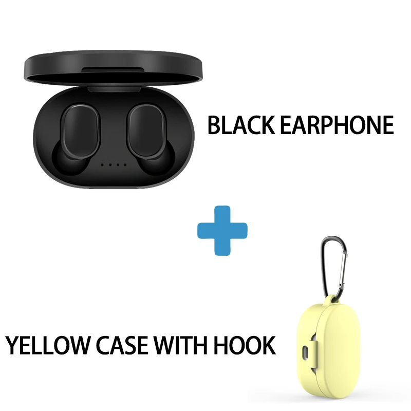 A6S TWS мини наушники Bluetooth 5,0 наушники для Xiaomi для Redmi беспроводные 5,0 TWS наушники с микрофоном для iPhone - Цвет: Black Yellow Case
