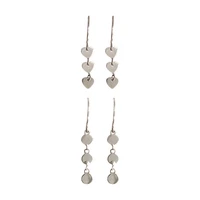 925 silver earrings fashion heart shaped long pendant fine silver earrings hook hanging earrings jewelry for women girls