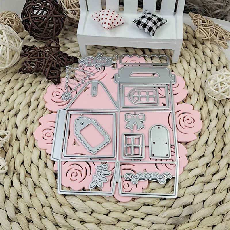 Новая режущая Форма для рождественского домика металлическая коробка сделай сам